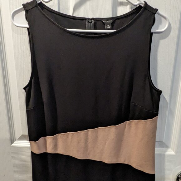 Ann Taylor Women's Color Block Sleeveless Sheath Dress, Size 10, Black Beige - Picture 4 of 10